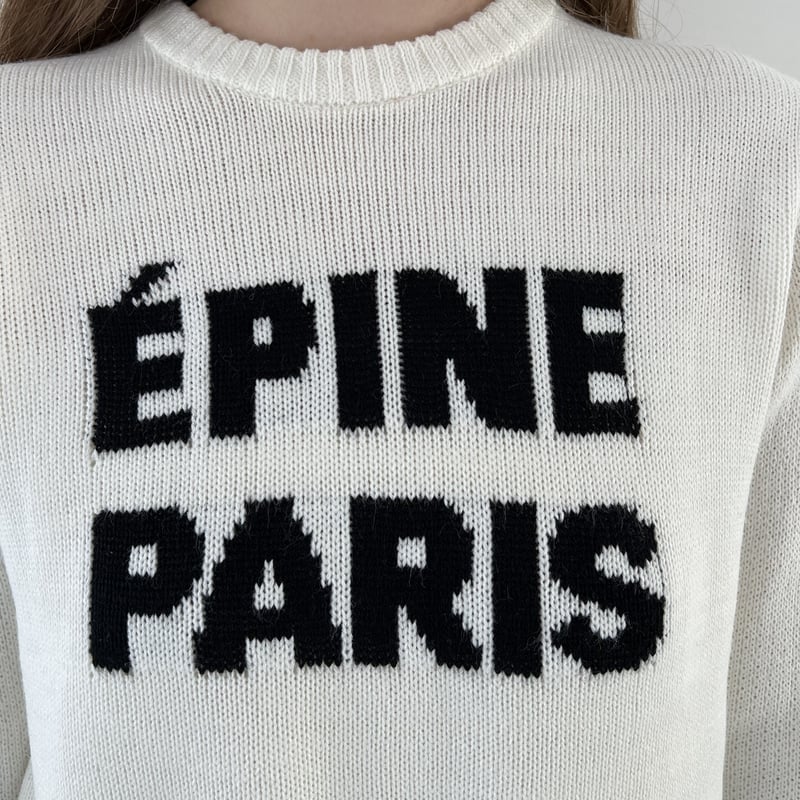 ÉPINE PARIS knit ivory×black logo 【公式通販】 ÉPINE PARIS knit ivory×black logo 【公式通販】