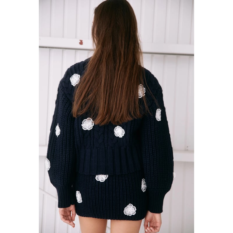 épine flower cable knit cardigan(3color) | épine épine flower cable knit cardigan(3color) | épine