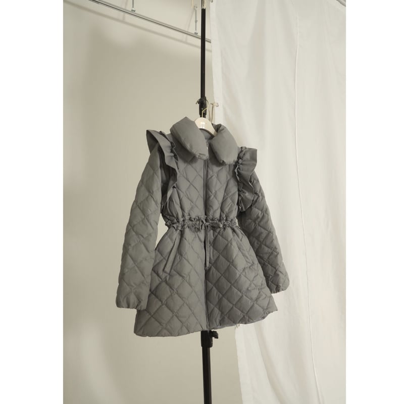 é zipper quilting long down coat gray | épine é zipper quilting long down coat gray | épine
