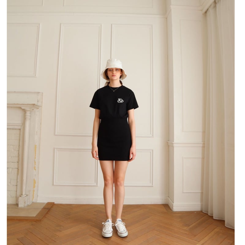 Eé tee rib tight onepiece black | épine Eé tee rib tight onepiece black | épine