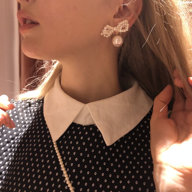 collar embroidery dot onepiece black | épine 