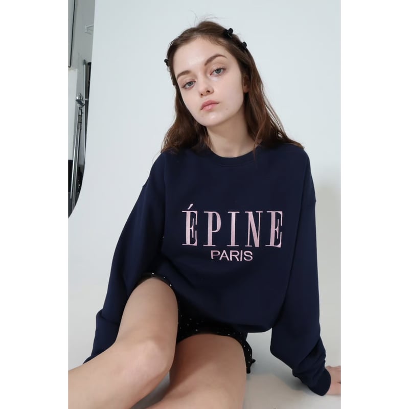 epine bigsweat navy×babypink エピヌbigスウェット