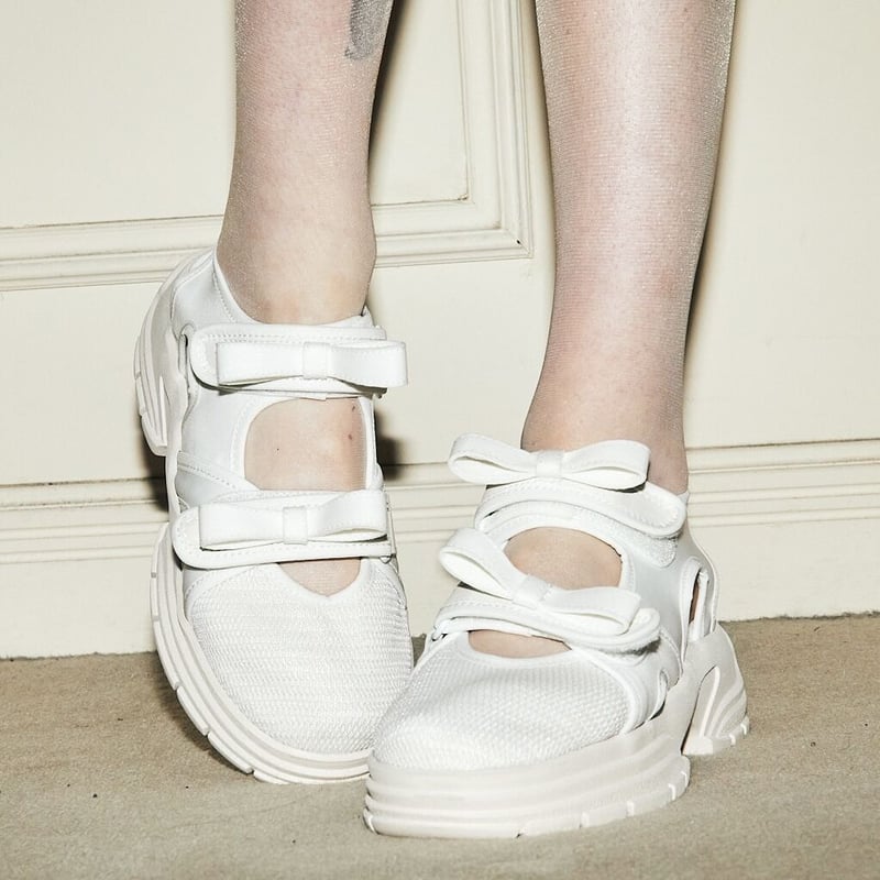 epine double ribbon sneaker sandal white - www.elim-bruxelles.com