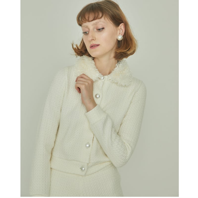 poodle fur Pearl knit cardigan（2color） | épine 
