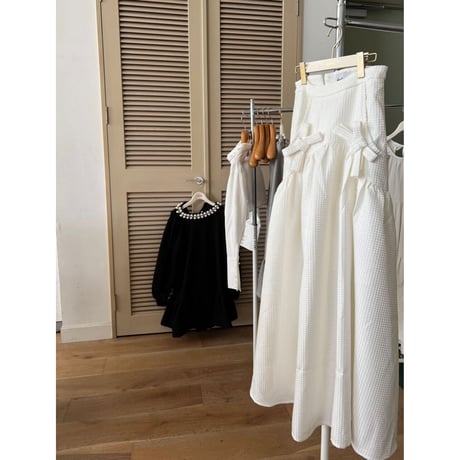 ribbon volume long skirt（2color）