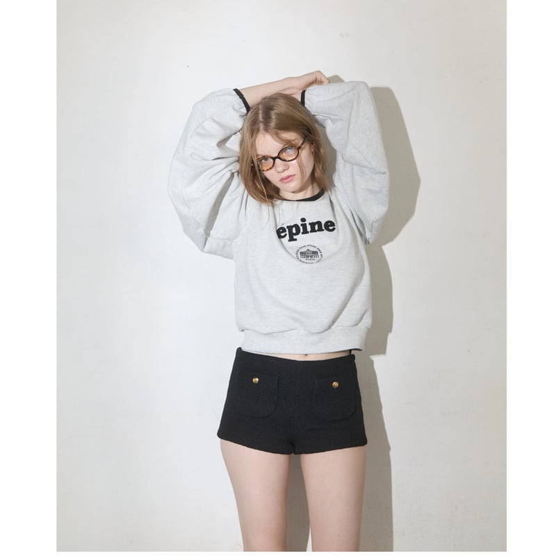 エピヌ　épine piping volume logo sweat グレー エピヌépine piping volume logo sweat グレー