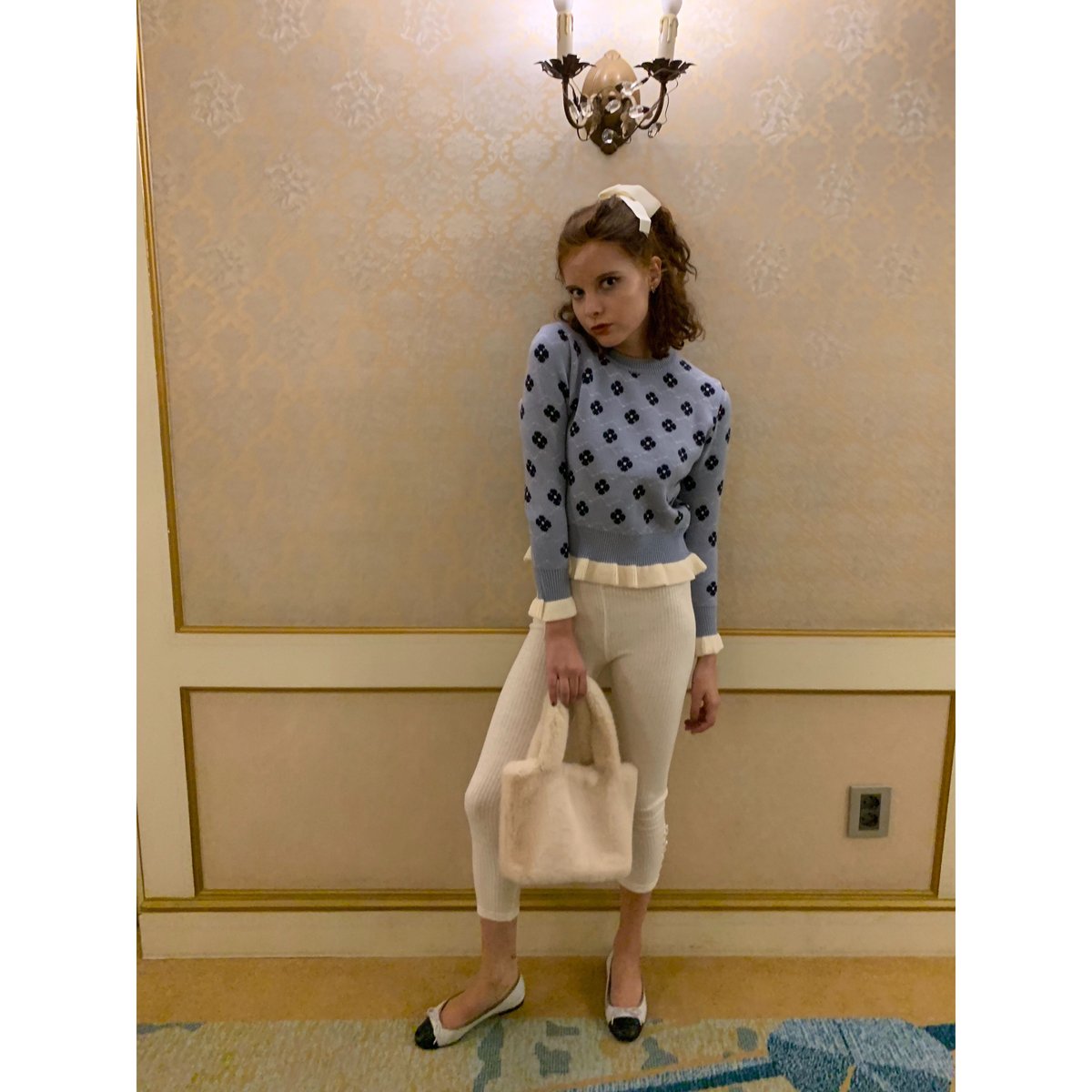 èpine エピヌ flower frill knit flower frill knit ivory | épine