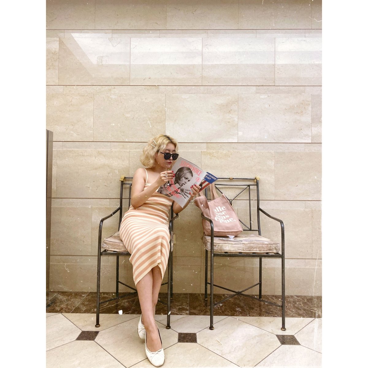 【数回使用】エピヌトートバッグ　ツイード　ピンク 数回使用】エピヌトートバッグ ツイード ピンク 数回使用】エピヌ