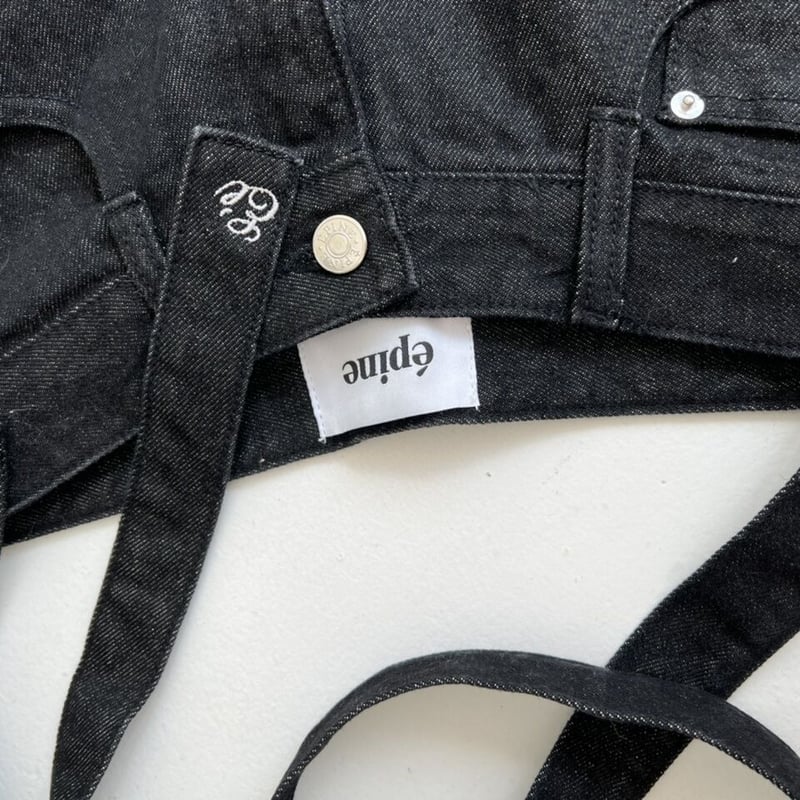 Eé ribbon side slit 2way jeans black | épine Eé ribbon side slit 2way jeans black | épine
