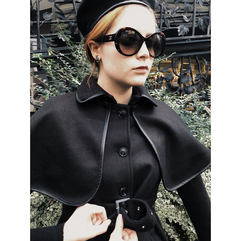 piping cape 2way coat black | épine piping cape 2way coat black | épine