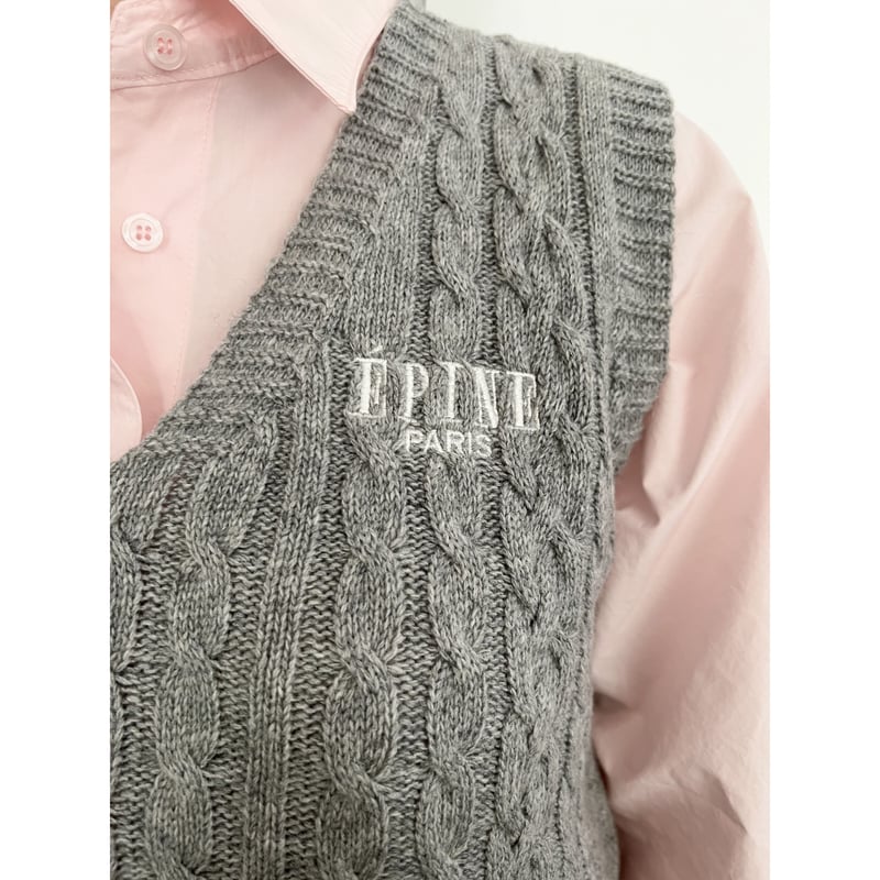epine knit vest gray