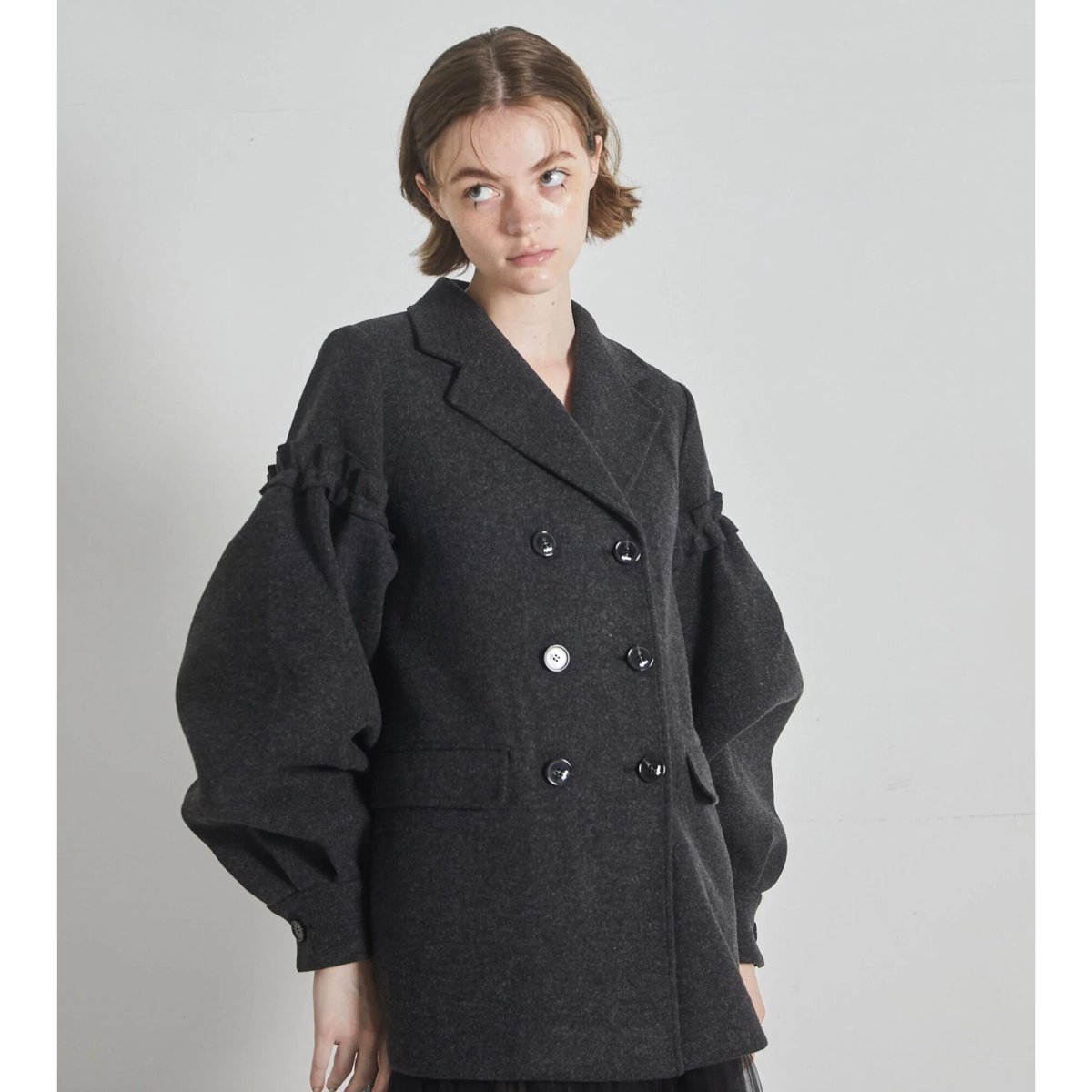 volume wool tailored coat charcoal gray | épine volume wool tailored coat charcoal gray | épine