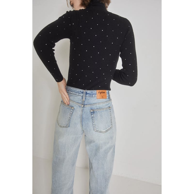 épine label rhinestone rib knit high neck(4colo épine label rhinestone rib knit high neck(4colo