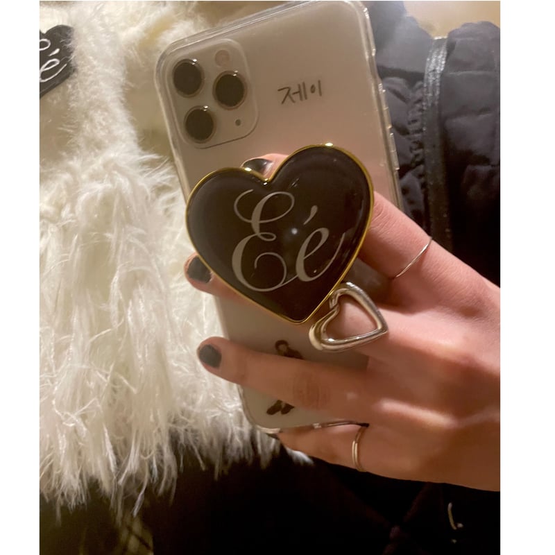 épine - エピヌ スマホグリップ ブラック×ホワイト épine - epine エピヌ スマホグリップ ブラックの通販 by プロフ