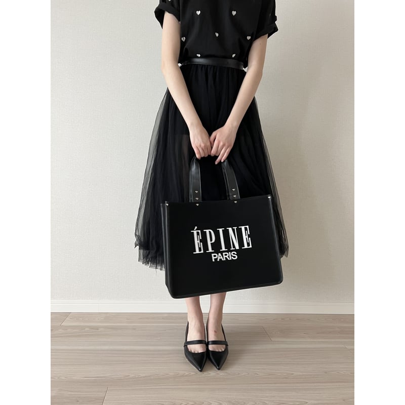 【限定品】ÉPINE PARIS piping heart studs bag