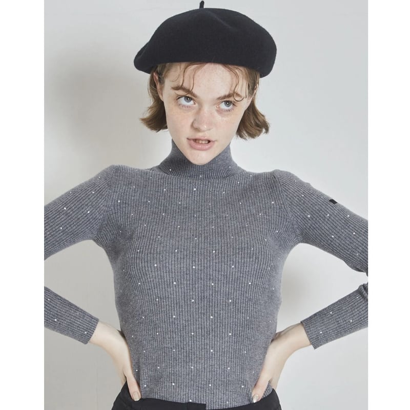 epine é rib knit high neck Crop high neck rib knit jacket | OYSHO Finland