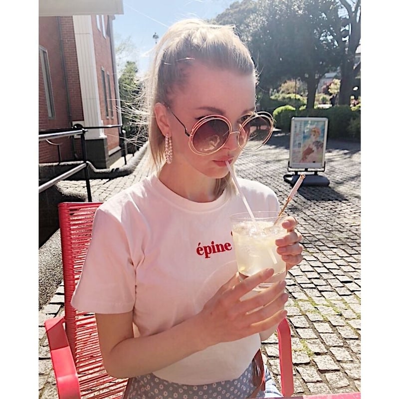 epine embroidery tee white×red | épine