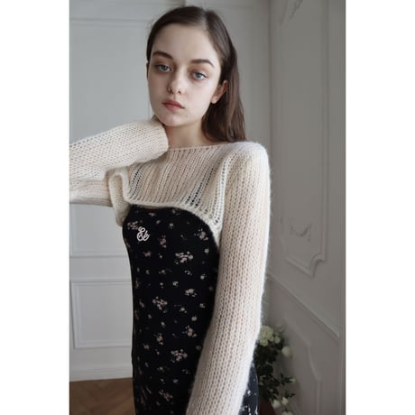 cropped mohair see-through knit