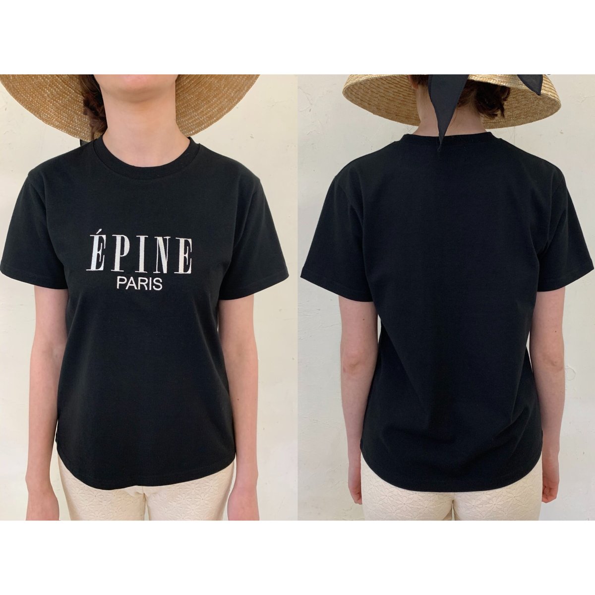 ÉPINE PARIS embroidery tee black×white | épine ÉPINE PARIS embroidery tee black×white | épine