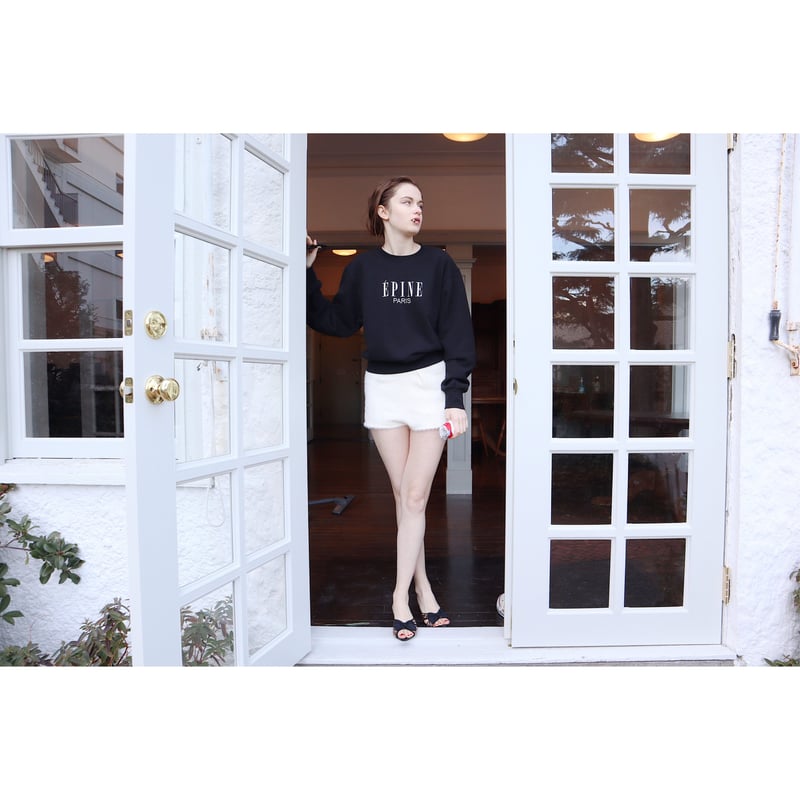 ÉPINE PARIS embroidery sweat black×white | épine