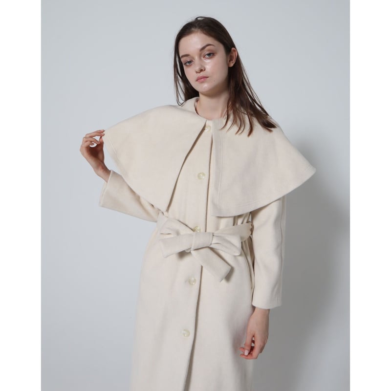 cape 2way shaggy long coat ivory | épine cape 2way shaggy long coat ivory | épine