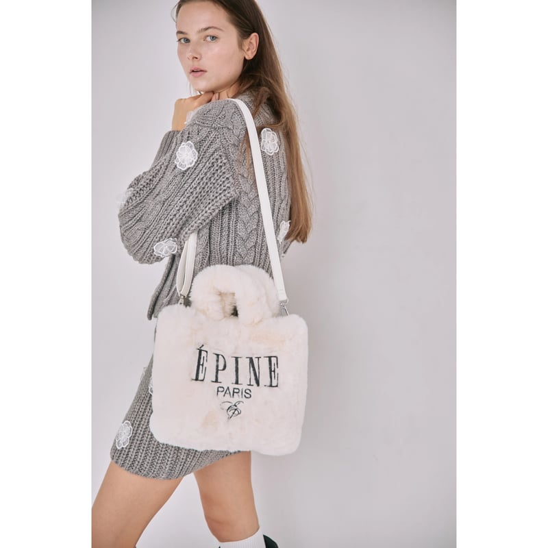 ÉPINE PARIS fur 2way bag ファー トートバッグ ホワイト