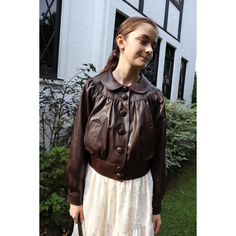 leather lady jacket brown | épine