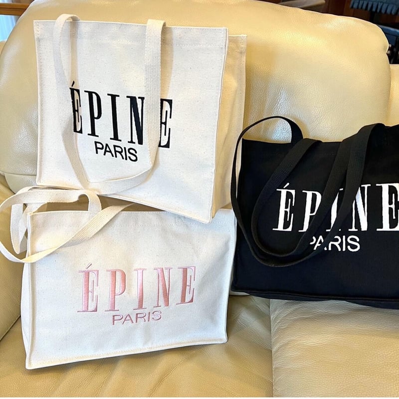 epine ロゴトートバッグÉPINE PARIS tote bag black