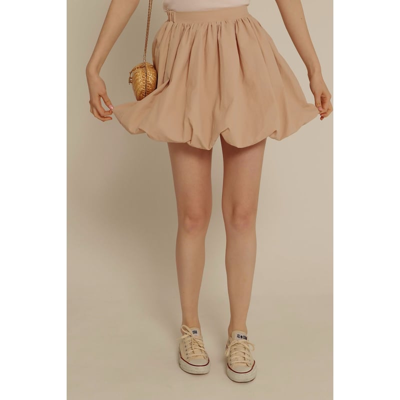 エピヌ　balloon volume mini skirt pink beige