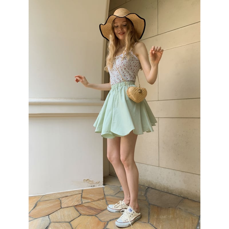 スカート flare mini skirt wave flare mini skirt mint | épine