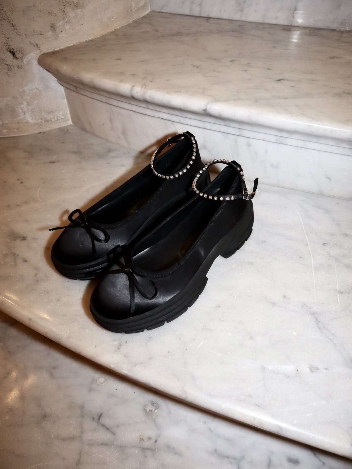 bijou strap satin ballet shoes | épine