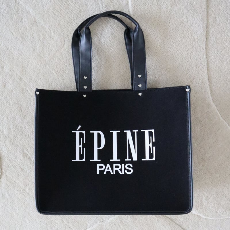 epine ロゴトートバッグÉPINE PARIS tote bag black