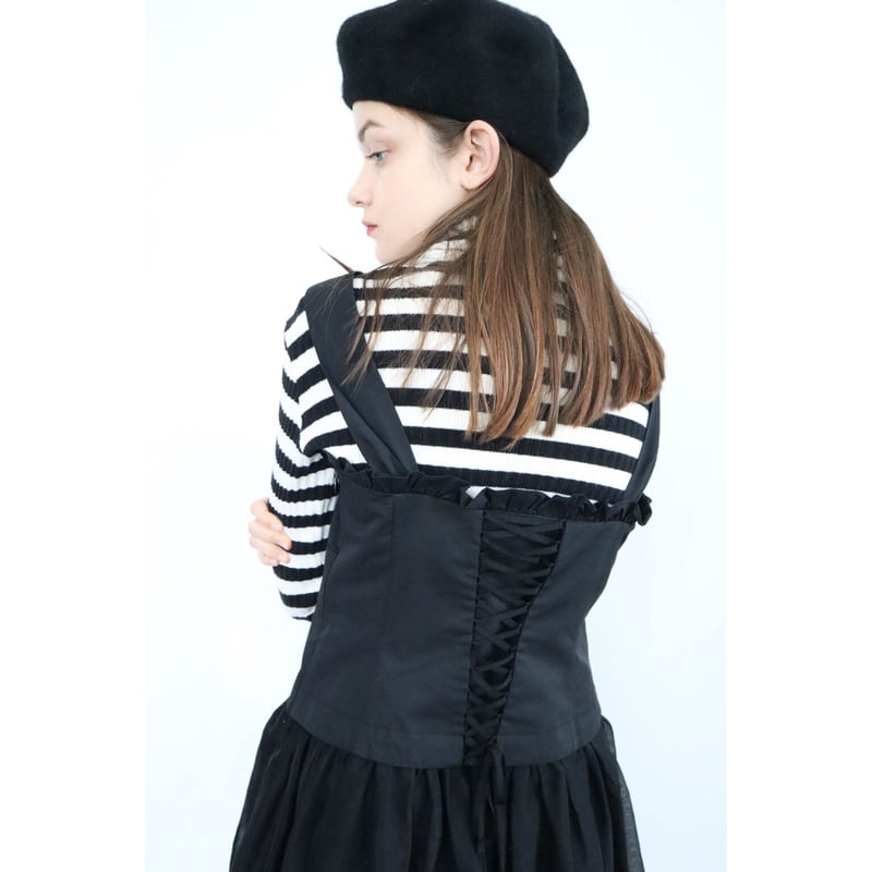 corset sheer skirt onepiece black | épine