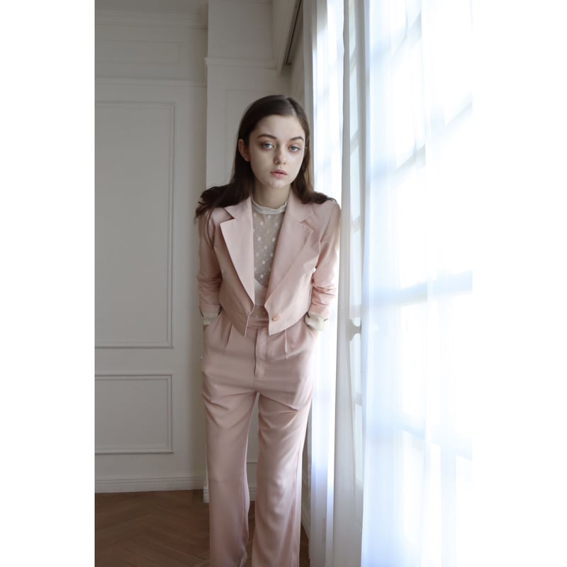 épine logo lining short jacket baby pink