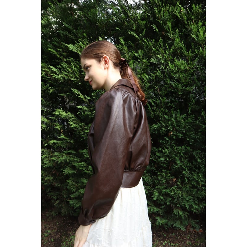 leather lady jacket brown | épine