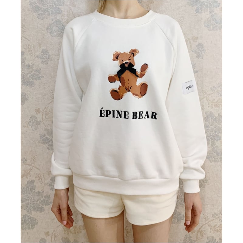 epine  エピヌ　BEAR  スウェット　ホワイト epine エピヌBEAR スウェットホワイト