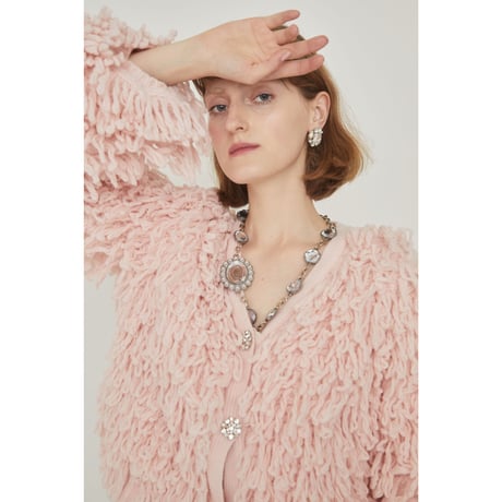 sheep bijou volume cardigan pink