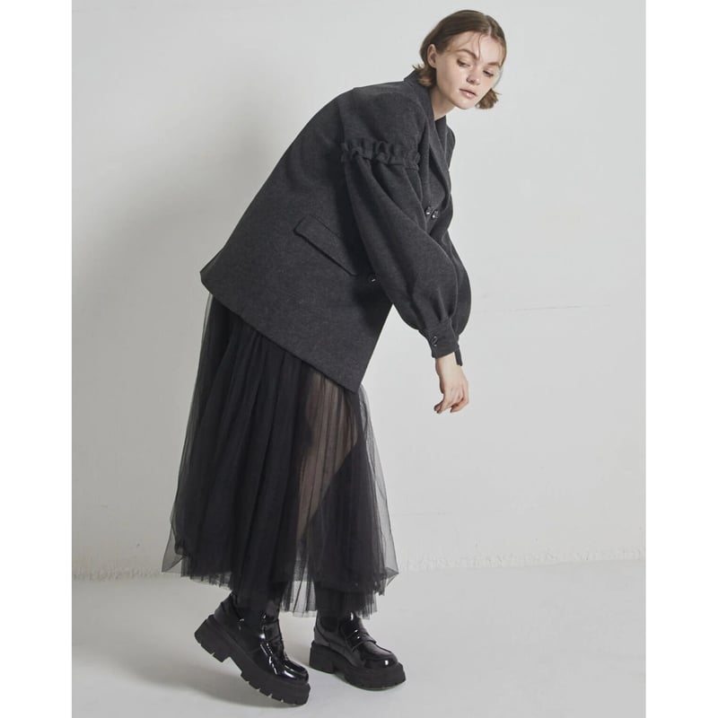 epine volume wool tailored coat gray⭐️ epine volume wool tailored coat gray⭐️ volume wool