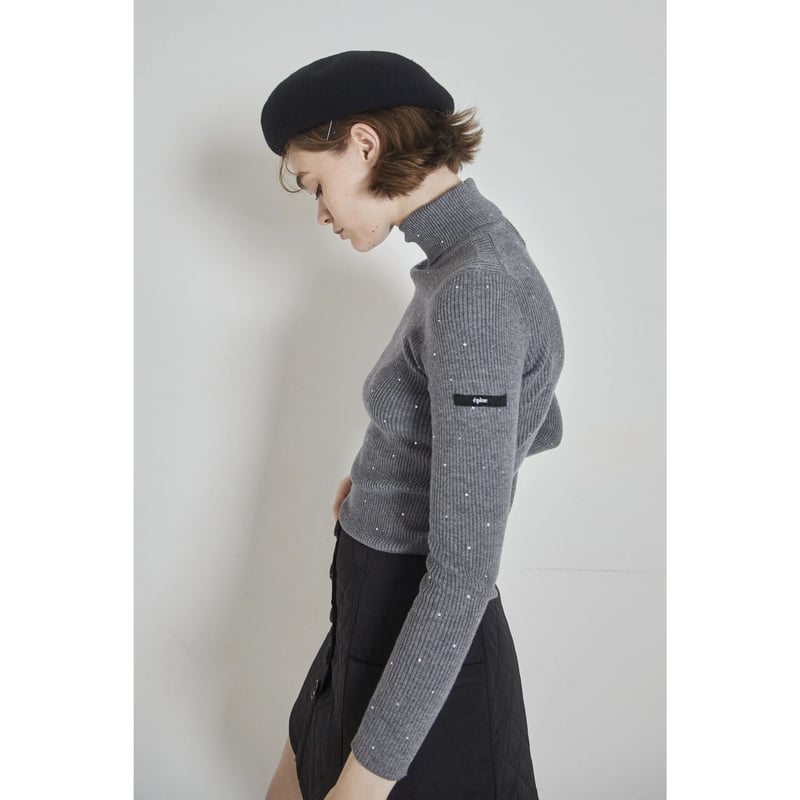 épine label rhinestone rib knit high neck(4colo épine label rhinestone rib knit high neck(4colo