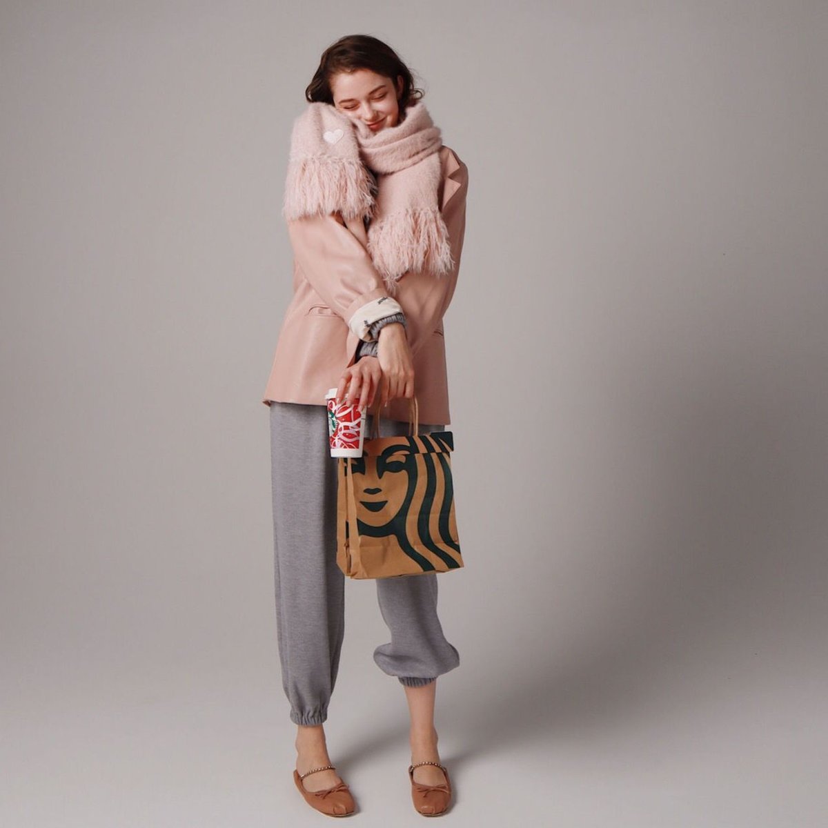 ♡Éé mohair fringe muffler pink | épine ♡Éé mohair fringe muffler pink | épine