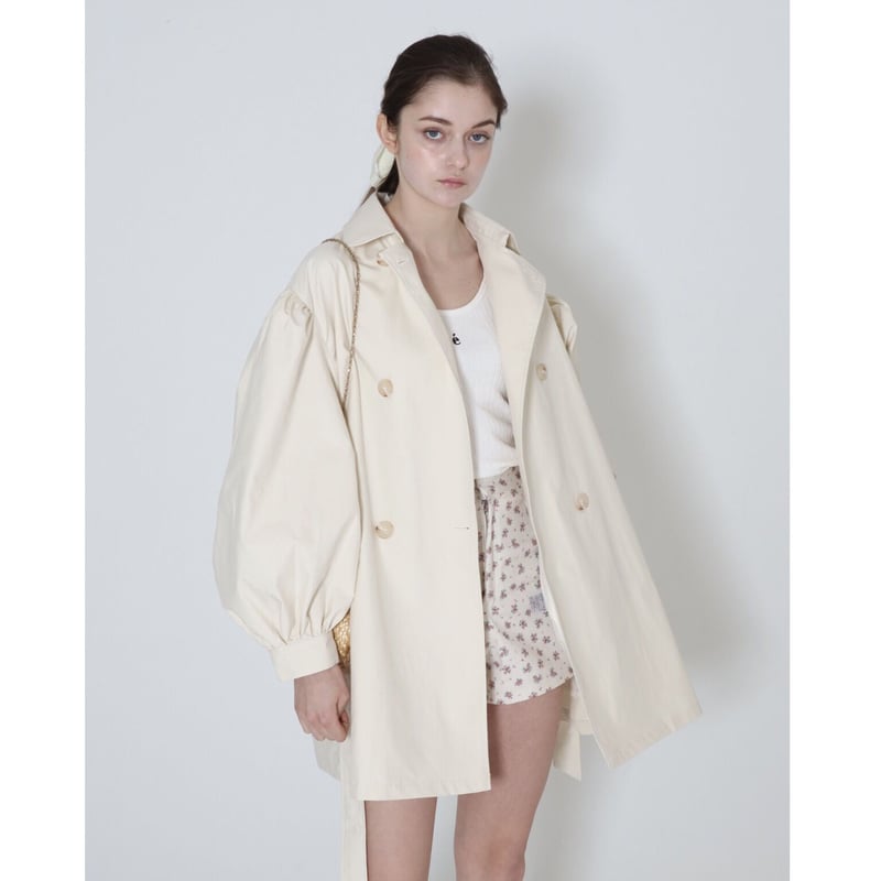 arm volume mini trench coat ivory | épine