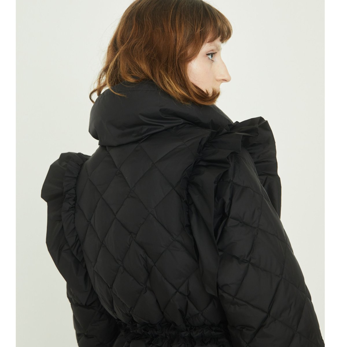 é zipper quilting long down coat black | épine