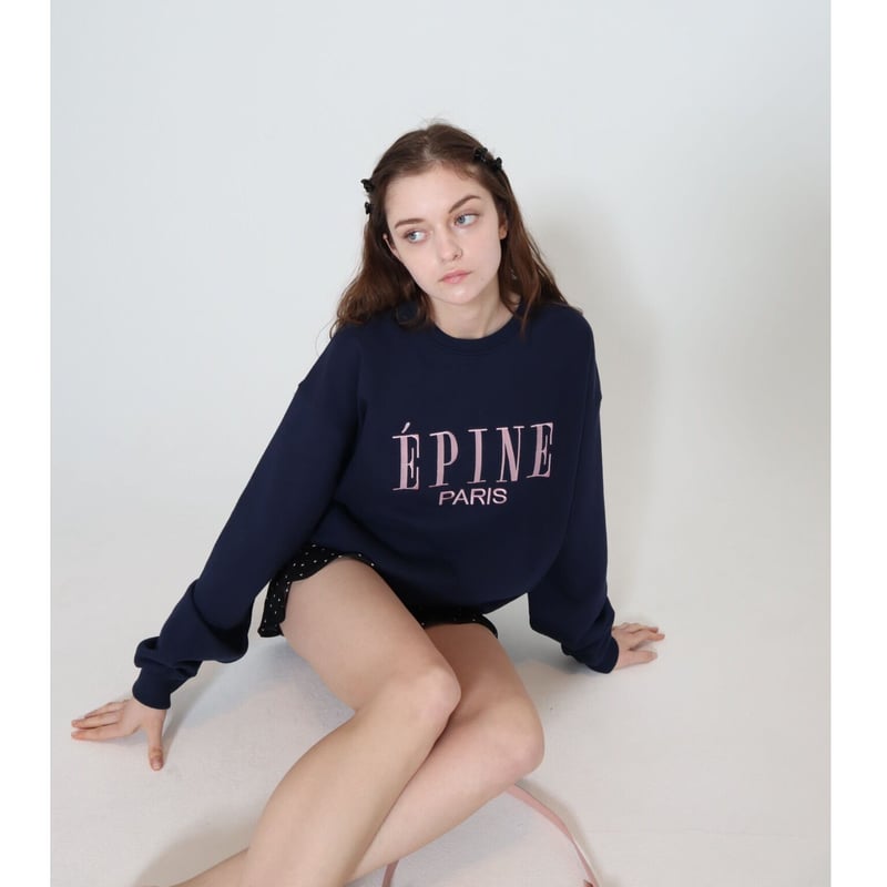 epine bigsweat navy×babypink エピヌbigスウェット