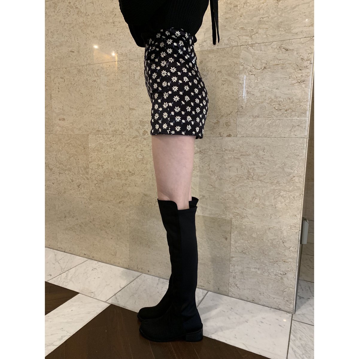 velours flower short pants black | épine velours flower short pants black | épine