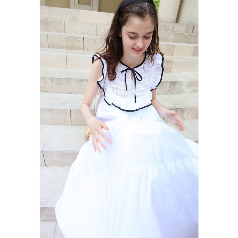 front lace piping ribbon tiered onepiece | épine