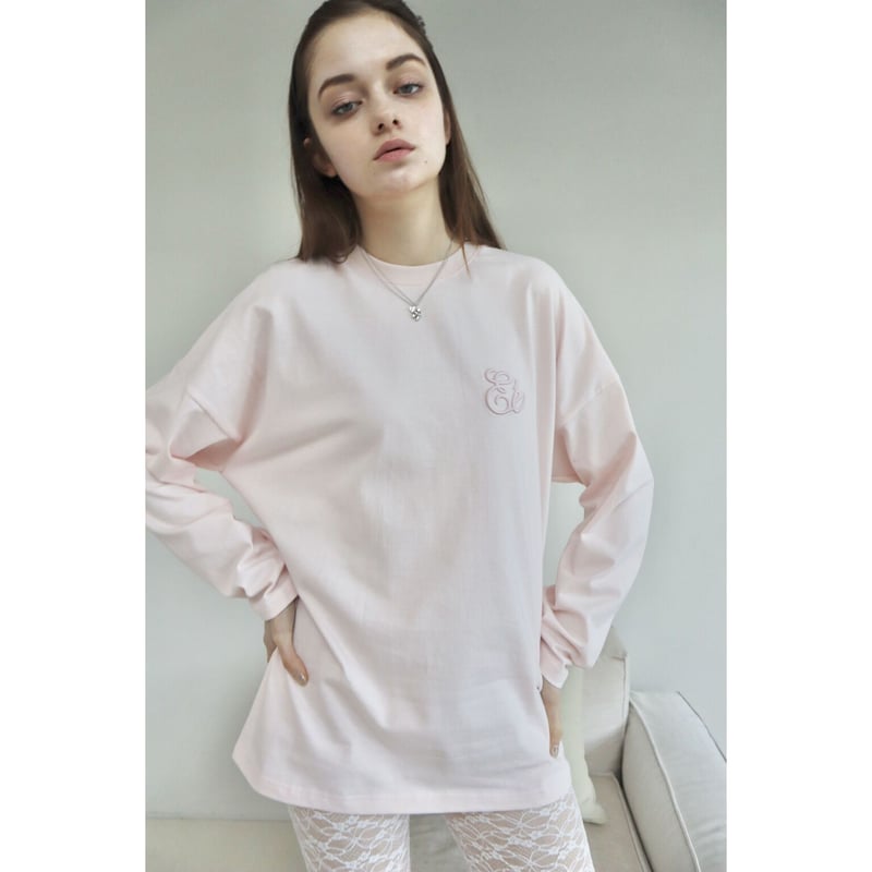 エピヌ　Eé embroidery big shirt ピンク Eé embroidery big shirt pink | épine