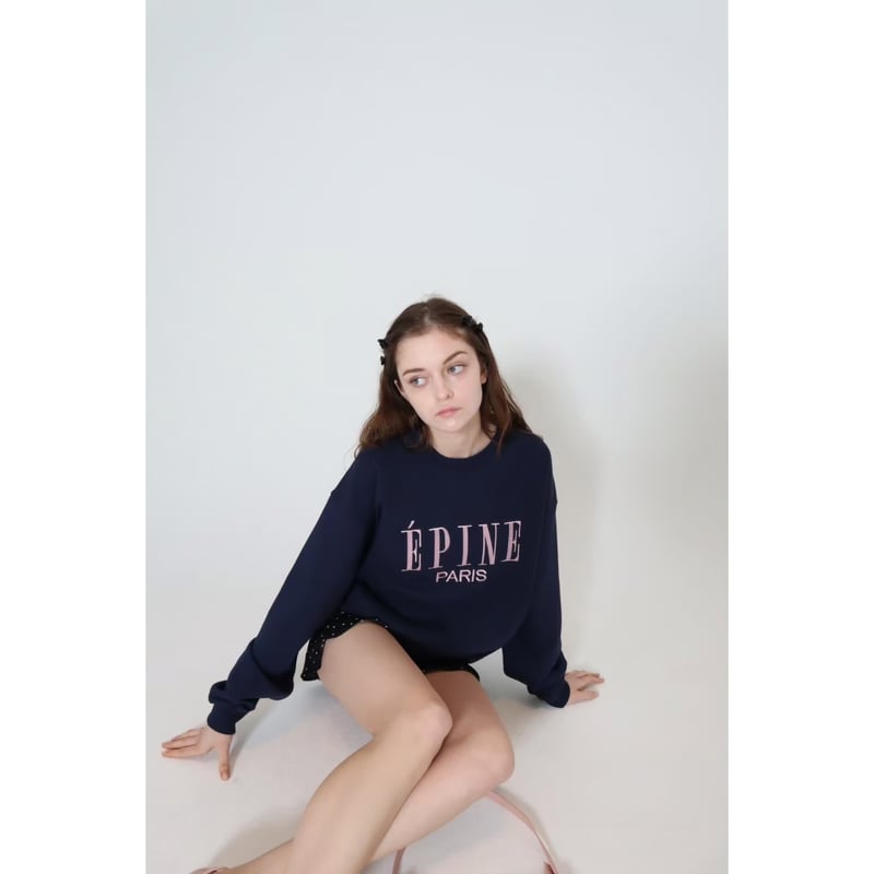 epine bigsweat navy×babypink エピヌbigスウェット