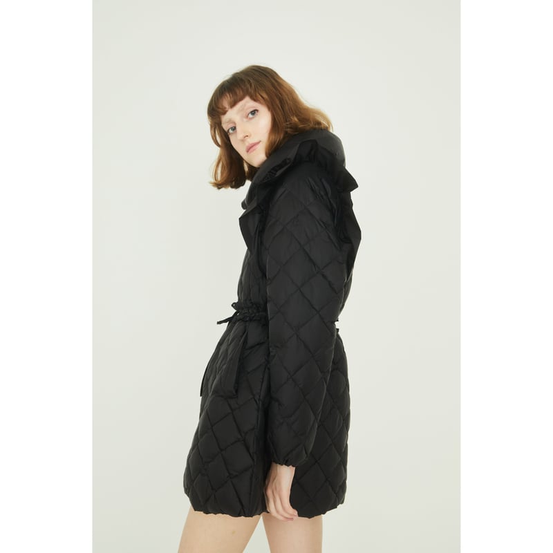 é zipper quilting long down coat black | épine