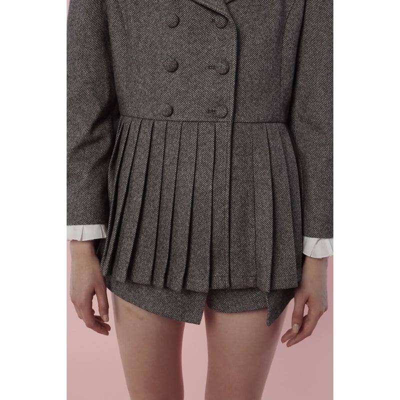 pleats frill jacket herringbone gray | épine