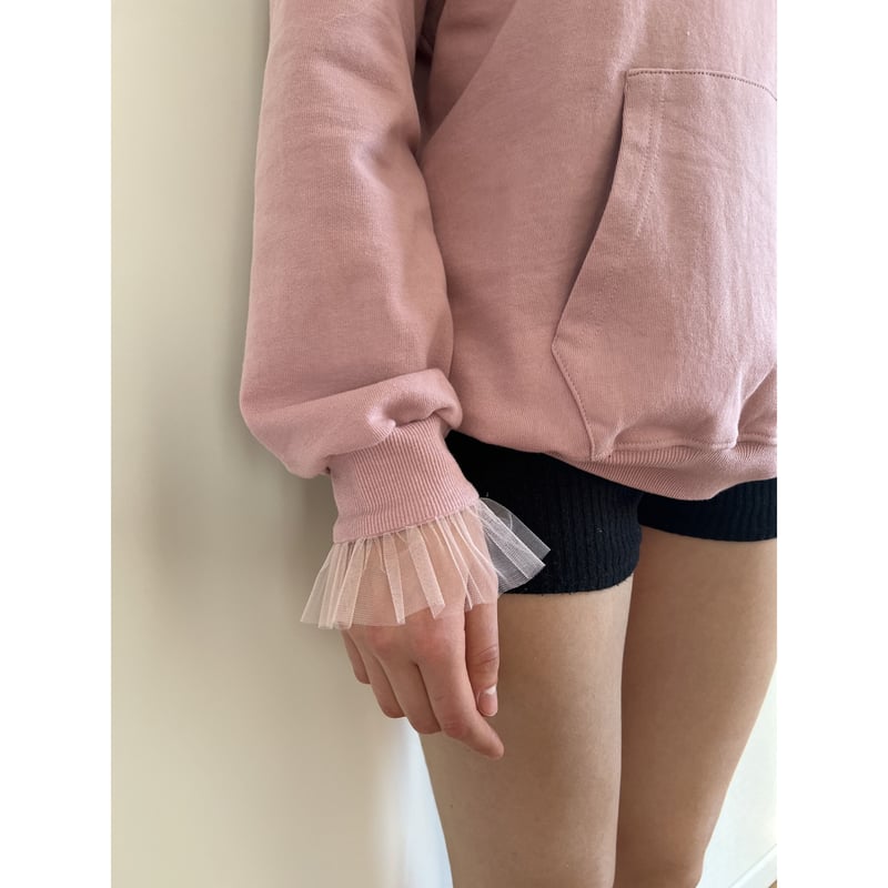 é tulle ribbon hoodie pink | épine